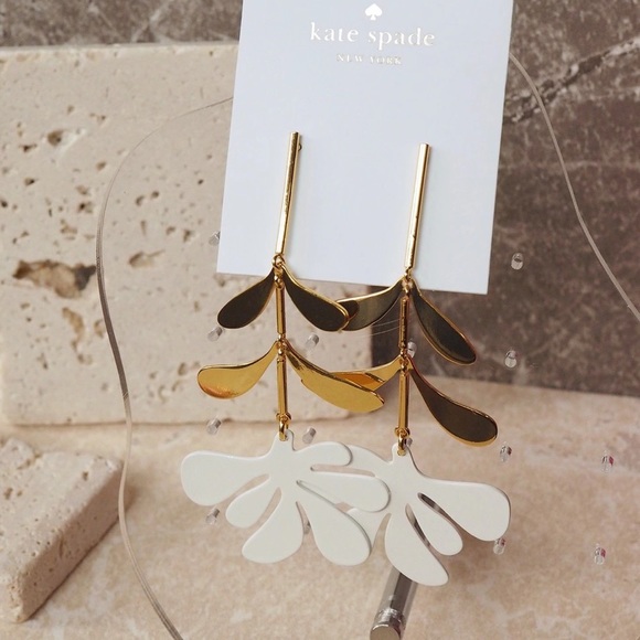Kate Spade Botanical Garden Linear Earrings White